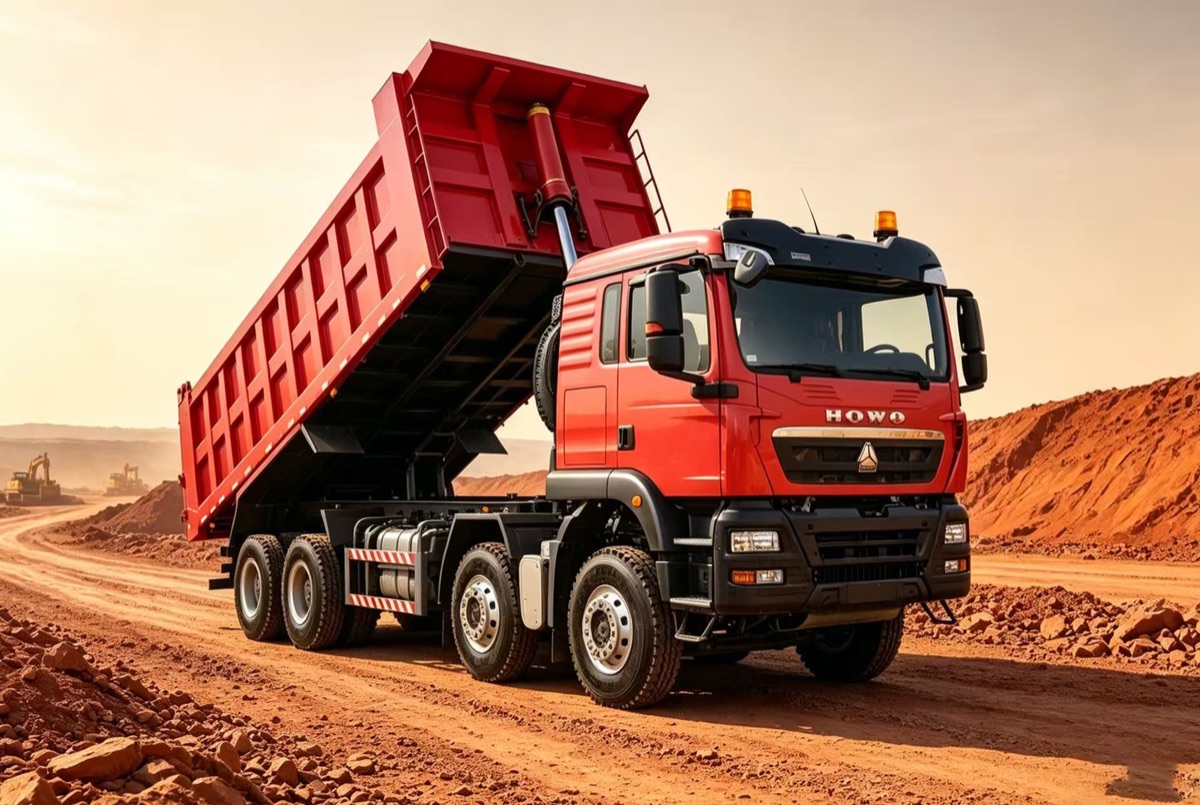 HOWO dump truck working at a mining project